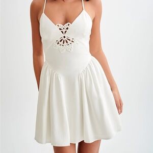 Meshki White Lace Detail Dress